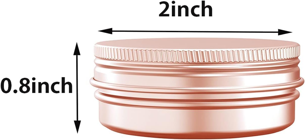 1 Ounce Aluminum Tin Jar with Screw Cap 30mL Tin Cans Refillable Containers for Cosmetic, Lip Balm, Cream, Lotion, Balms, Spices, Salve, Rose Gold 40 Pcs-GlimoraGlow