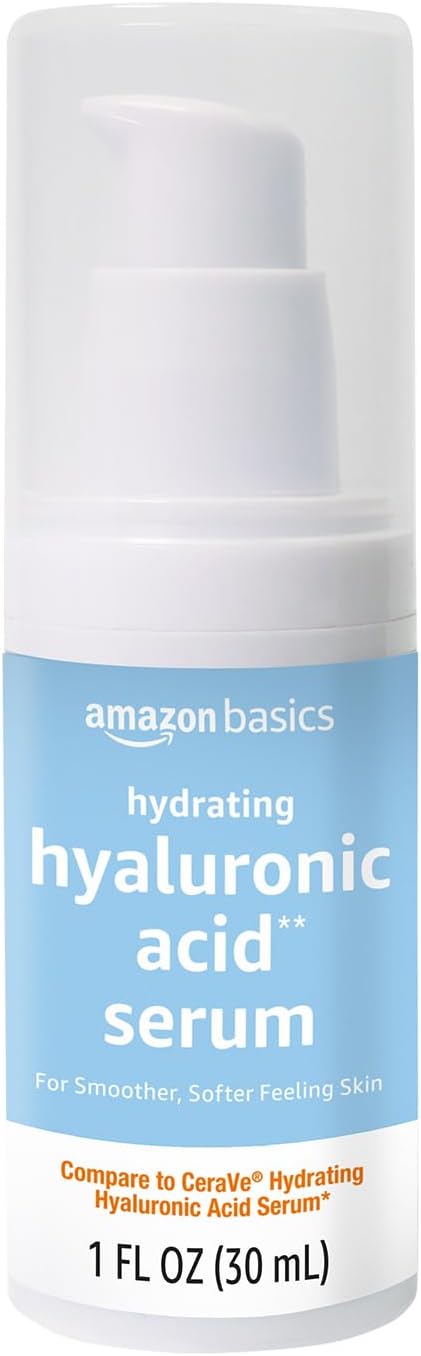 Amazon Basics Hydrating Hyaluronic Acid Serum, 1 Fluid Ounce, 1-Pack-GlimoraGlow