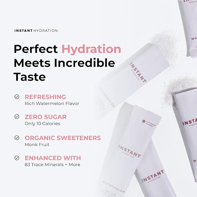 Instant Hydration Electrolytes Powder Packets - Electrolyte Drink Mix - Zero Sugar - Keto, Vegan, Gluten-Free, Non-GMO - Boost Recovery, Brain Health, Muscle & Tissue Support- 30 Sticks-GlimoraGlow