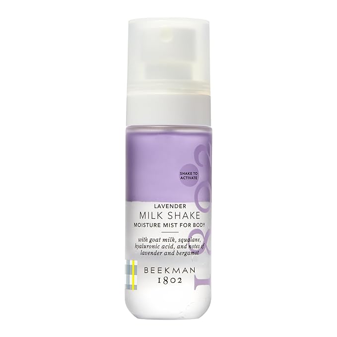 Beekman 1802 Lavender Milk Shake - Body Mist - 2.0 fl. oz - With Hyaluronic Acid & Jojoba Oil - Instantly Moisturizes, Hydrates & Softens - Good for Sensitive Skin - Cruelty Free-GlimoraGlow