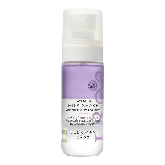 Beekman 1802 Lavender Milk Shake - Body Mist - 2.0 fl. oz - With Hyaluronic Acid & Jojoba Oil - Instantly Moisturizes, Hydrates & Softens - Good for Sensitive Skin - Cruelty Free-GlimoraGlow