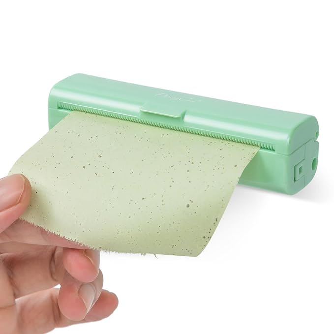 Natural Oil Blotting Paper Roll, Refillable Compact Dispenser No Shine Sheets, Absorb Excess Shine on Face or Scalp Instantly, Men and Women Facial Skin Care or Make Up Must Have (Green Tea)-GlimoraGlow