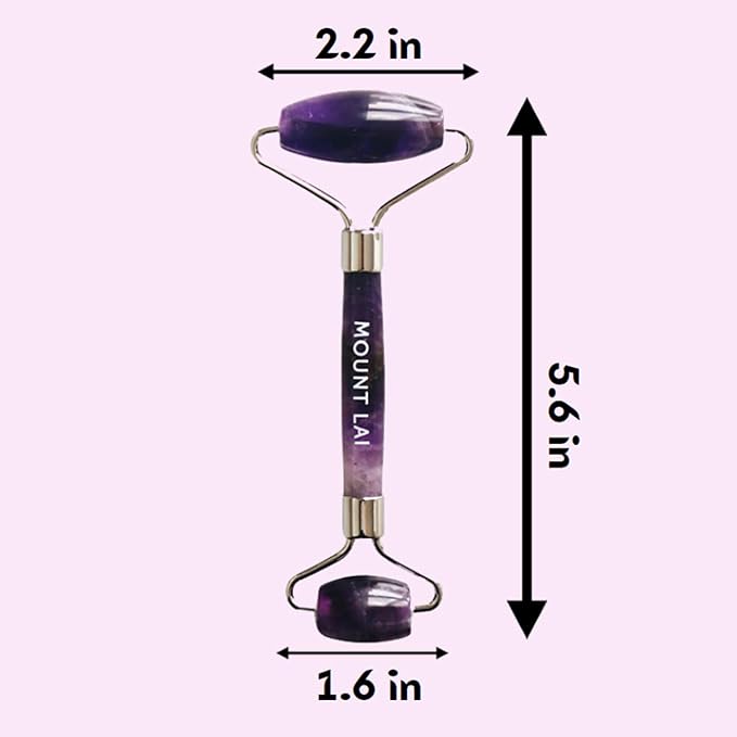 Mount Lai De-Puffing Amethyst Face Roller – The Stone of Tranquility, Facial Massager to Soothe, Calm & De-Puff Sensitive Skin, A Self-Care Ritual for Radiance-GlimoraGlow