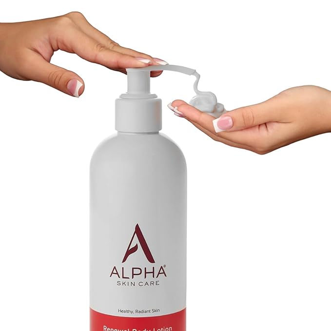 Alpha Skin Care Revitalizing Body Lotion, 12% Glycolic AHA, Simple & Effective Daily Moisturizer with Alpha Hydroxy Acid, Hydrates & Exfoliates for Soft, Smooth Skin, Anti-Aging, 12 Oz-GlimoraGlow