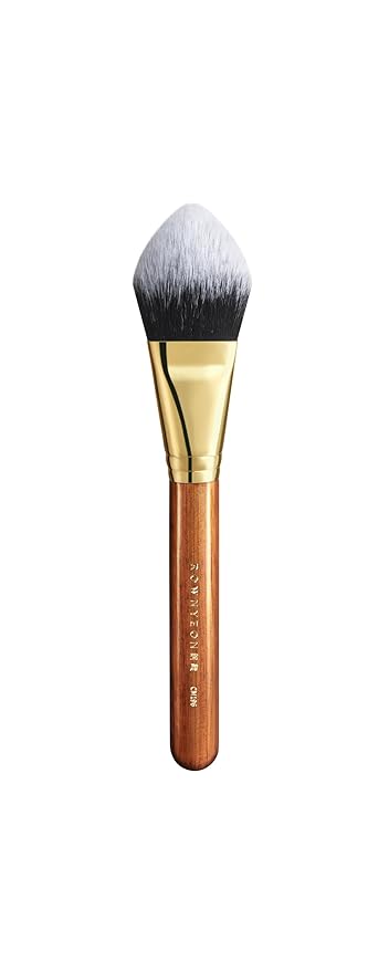 Desert Oak Series BloomFluff Powder Brush - 45mm Giant Heart-Shaped Face Brush for Setting Powder & Bronzer, Luxury Bubinga Handle (CM 196)-GlimoraGlow