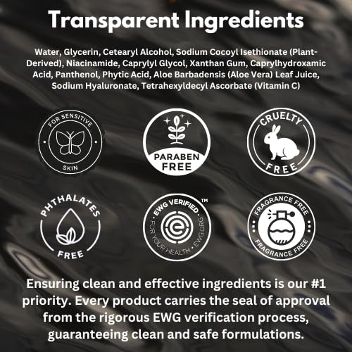 Face Wash – EWG Verified, Gentle & Hydrating Cleanser with Aloe, Niacinamide & Vitamin C, Removes Dirt Without Stripping Skin (5 fl oz)-GlimoraGlow