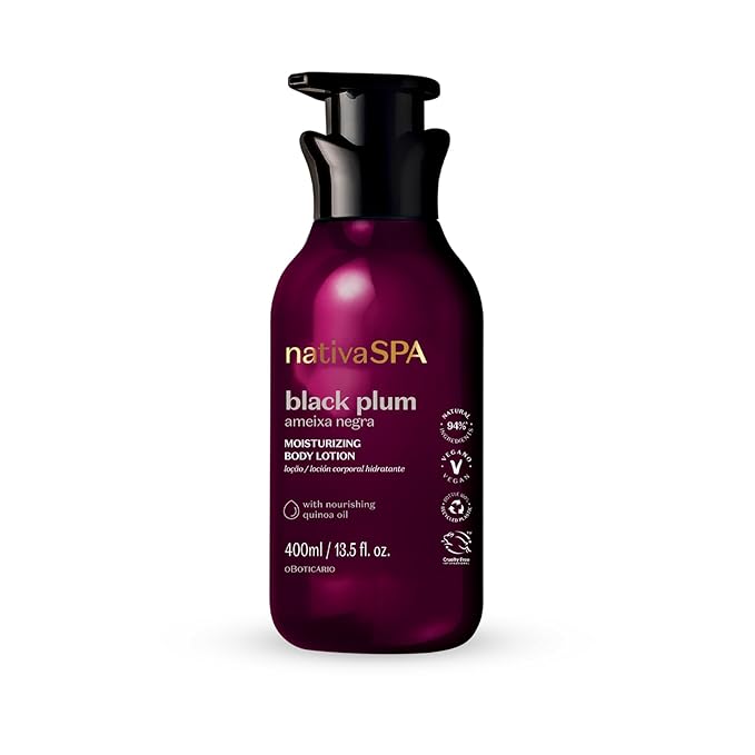 Nativa SPA by O Boticário, Black Plum Moisturizing Body Lotion, Long-Lasting Hydration and Lightweight, Fragranced Moisturizer, 13.5 Ounce-GlimoraGlow