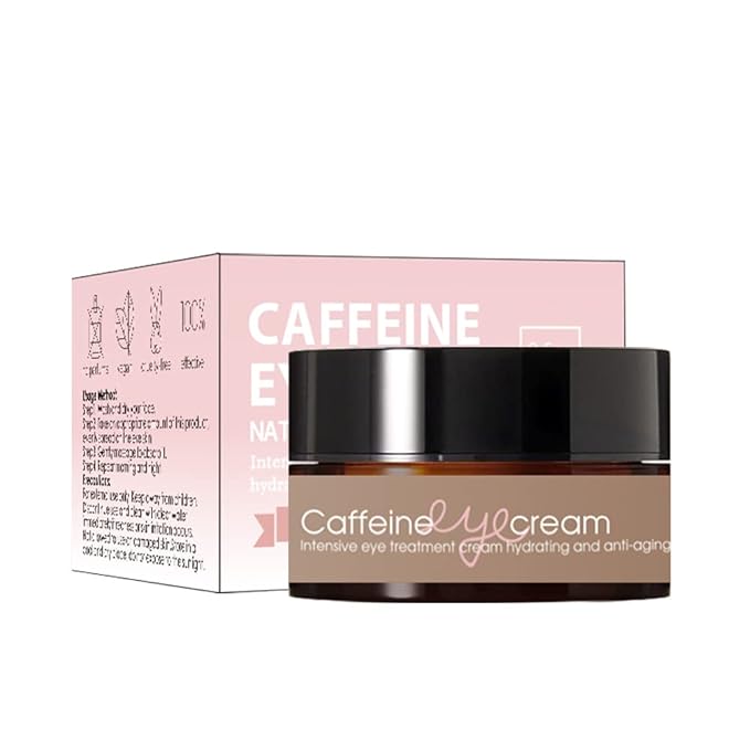 Natural Caffeine Eye Cream serum With Collagen,Hyaluronic Acid for Dark Circle and Puffiness,Great Under Eye Cream for Anti Aging,Eye Lift Treatment for Men &Women 0.52oz-GlimoraGlow