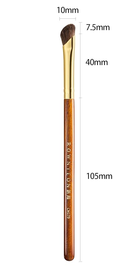 Desert Oak Series Nose Contour Brush - Angled Pony Hair Bristles for Seamless Sculpting, Dual-Use with Cream/Powder, Ebana Handle & Brass Ferrule (CM 179)-GlimoraGlow