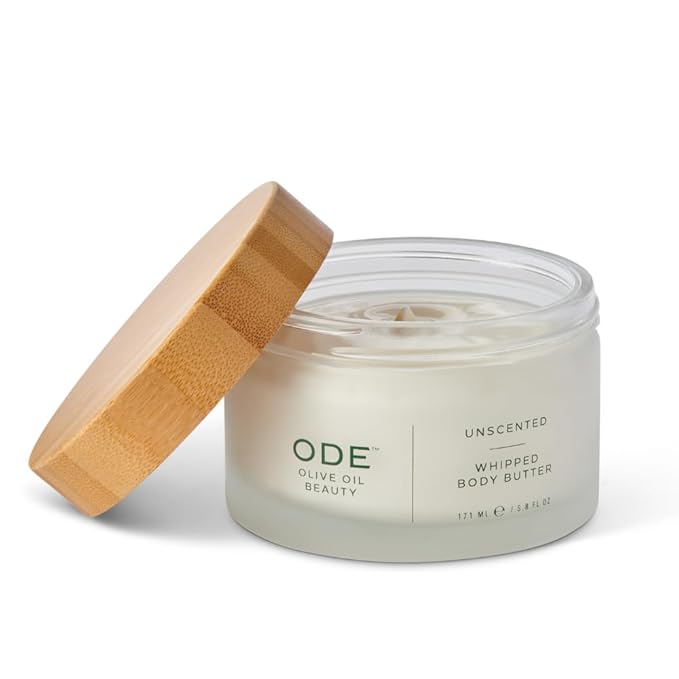 McEvoy Ranch Whipped Body Butter | ODE Olive Oil Beauty | 5.8 FL OZ | Crafted with Organic EVOO, Hyaluronic Acid, Organic Shea & Cocoa Butters | Nourishing, Brightening, Firming (Unscented)-GlimoraGlow