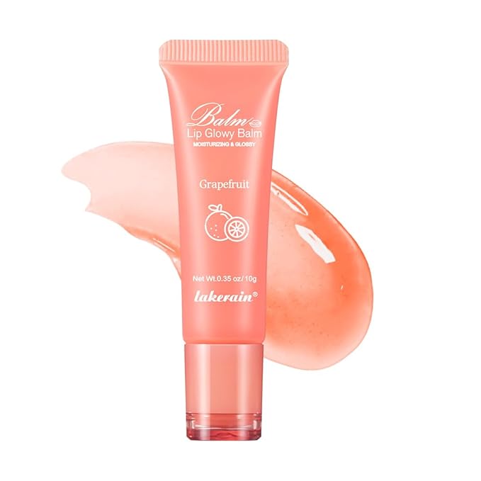 Hydrating Lip Butter Balm for a Glossy Finish and Lip Glow - Lip Glowy Balm with Summer-worthy Fragrance | Vegan Lip Care (#3-Grapefruit)-GlimoraGlow