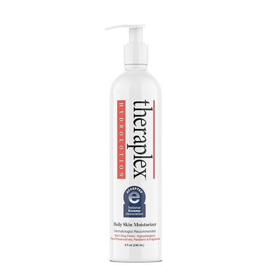 Theraplex Hydro Lotion (8 oz) - No Parabens or Preservatives, Noncomedogenic, and Hypoallergenic, Fragrance-Free, Dermatologist recommended - National Eczema Association Seal of Approval-GlimoraGlow