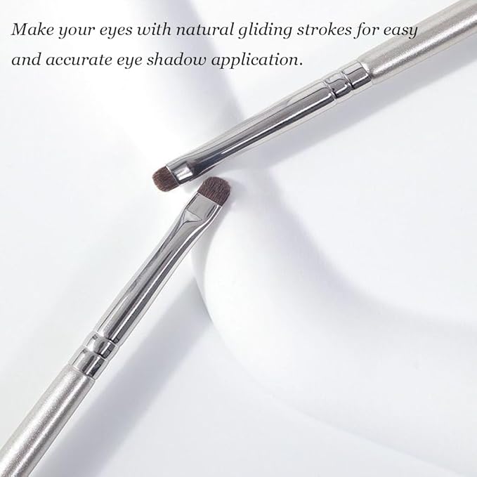 Mini Smudge Brush for Eyeliner,2 PCS Small Smudge Brush for Precision Eyeshadow and Eyeliner,Eyeliner Brush for Powder Gel Cream Liquid Concealer,Eye Makeup Brush Set-GlimoraGlow