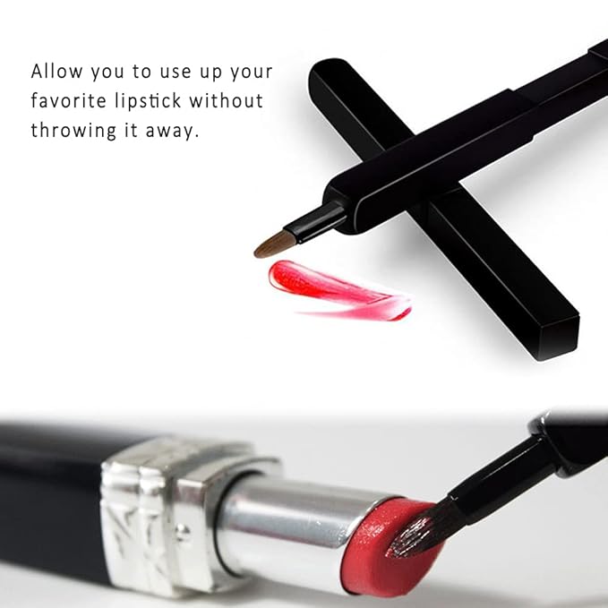 Lip Applicator Brush - 3 Pack Exquisite Professional Dustproof Retractable Lip Brush - Makeup Lipstick Lip Gloss Applicators (Black, Silver and Jewelry Red)-GlimoraGlow