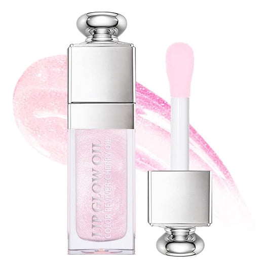 Hydrating Lip Glow Oil-Lip care oil- Lip Oil Tinted for Lip Care and Dry Lips-Prevents Dry Cracked-Non-sticky Big Brush Head-Lip Plumping -Lip Oil gloss tinted-008-GlimoraGlow