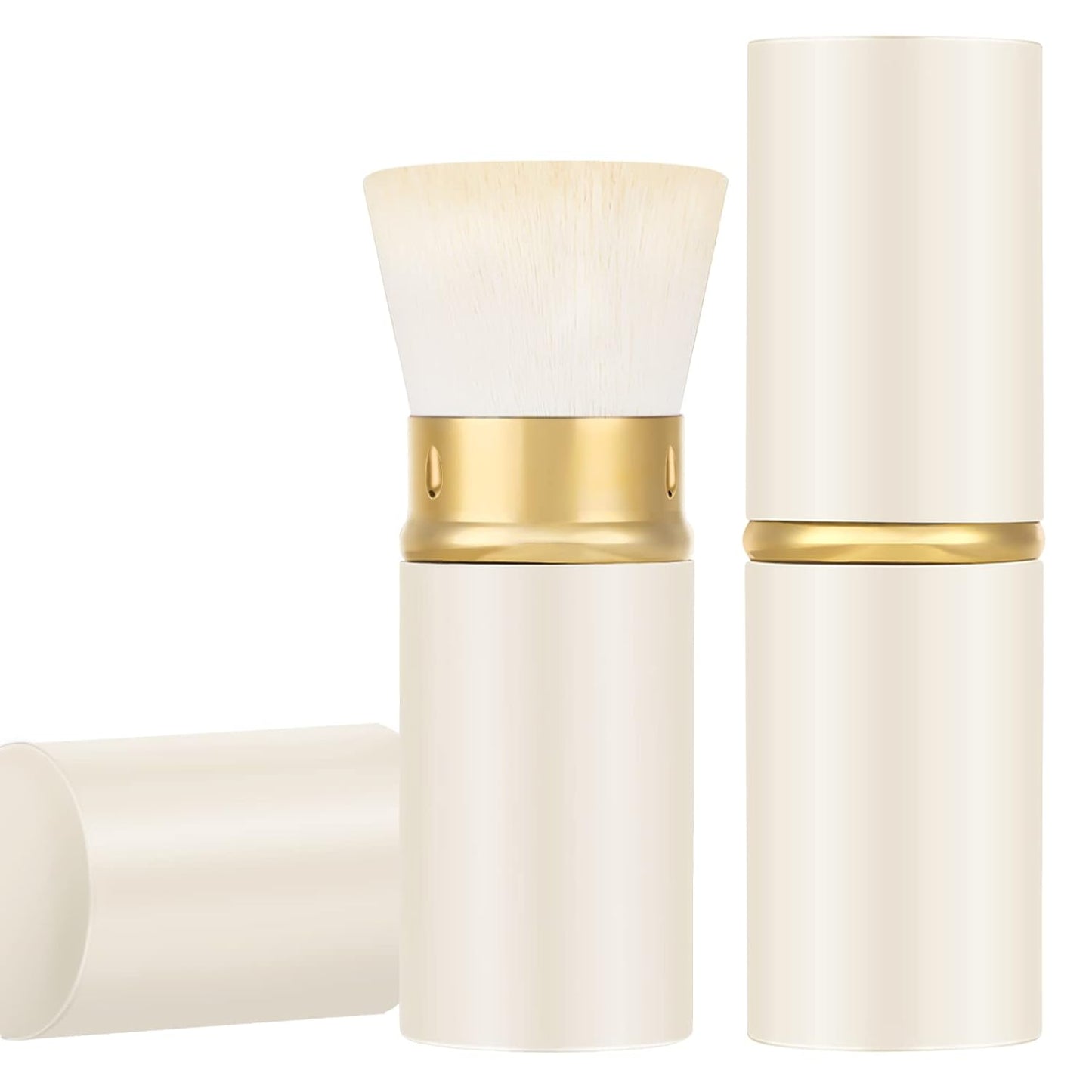 Falliny Retractable Foundation Makeup Brushes, Travel Kabuki Powder Brush Portable Liquid Foundation Sunscreen Brush with Cover for Blending Liquid, Bronzer,Cream or Flawless Powder Cosmetics-GlimoraGlow