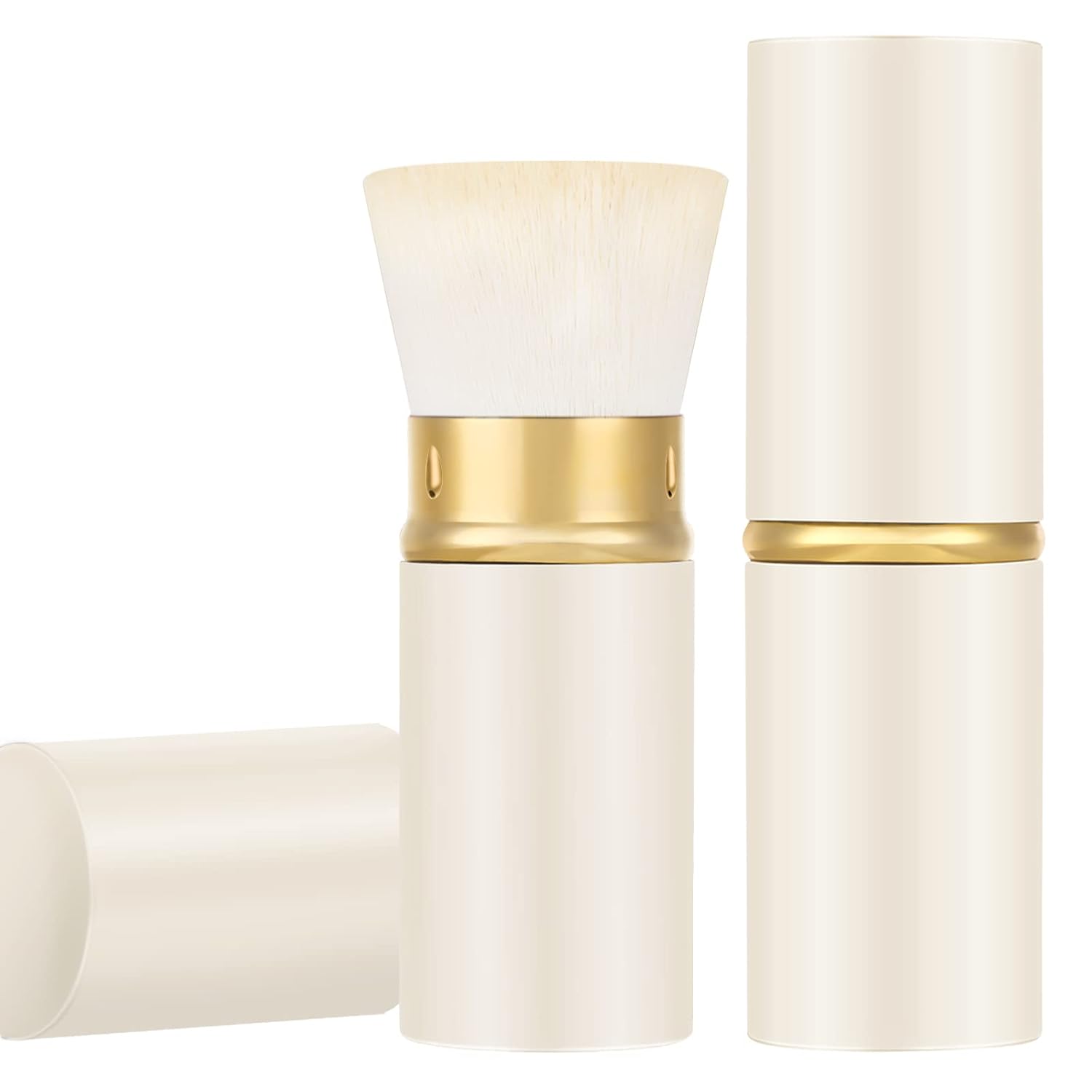 Falliny Retractable Foundation Makeup Brushes, Travel Kabuki Powder Brush Portable Liquid Foundation Sunscreen Brush with Cover for Blending Liquid, Bronzer,Cream or Flawless Powder Cosmetics-GlimoraGlow