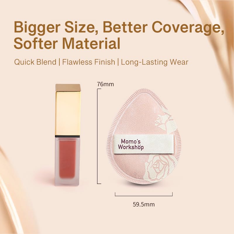 Makeup Sponge, Rubycell, Egg Shape, Foundation Sponges with Glossy PU Leather, for Liquid/Sheer Foundations, Cosmetic Puff, Medium Bounce,Travel Friendly & Reusable,2pcs & Storage Case-GlimoraGlow