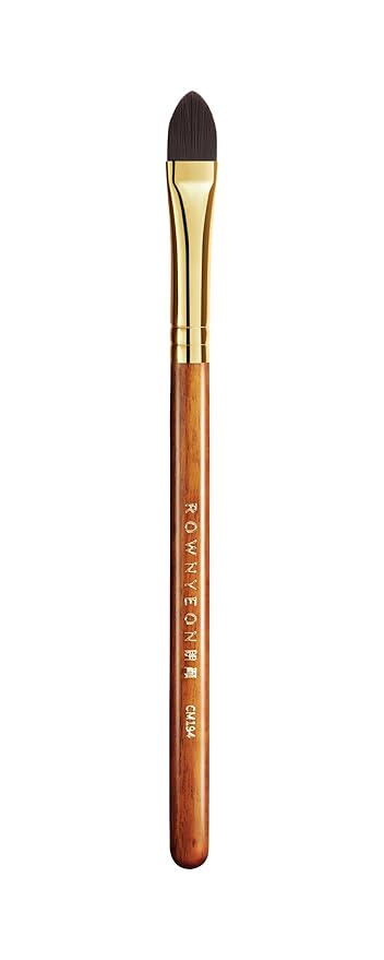 Desert Oak Series Liquid-Sculpt Pro Concealer Brush - Wide Teardrop Head for Under Eyes & Redness, Bubinga Wood, Brass Ferrule (CM 194)-GlimoraGlow