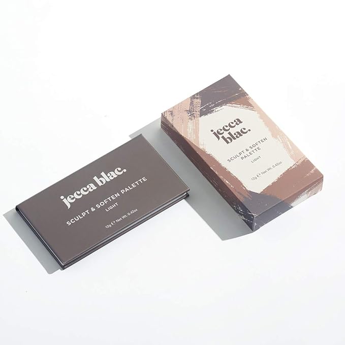 Jecca Blac Sculpt and Soften Contour Palette, Creamy Formula with Natural Finish, Medium Coverage, Gender Neutral and LGBTIQA+ Inclusive Make Up, Light, 12g-GlimoraGlow