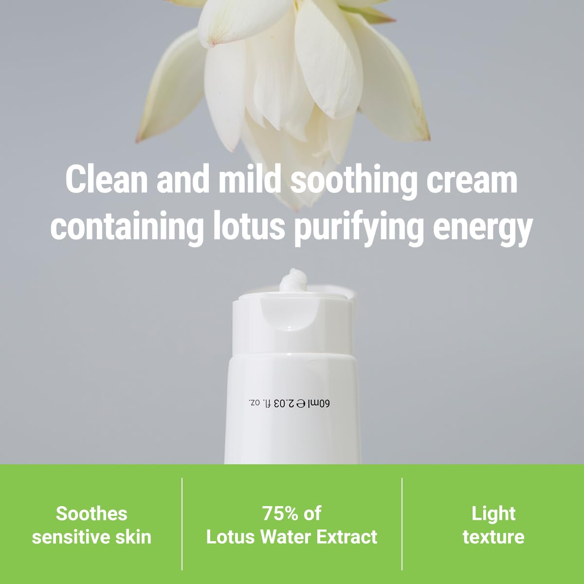 ROVECTIN Calming Lotus Water Cream - Lightweight Moisturizer Face Cream for Oily, Combination Skin | 75% Lotus Water Extract For Skin Purifying, Anti-Aging | Vegan Korean Skincare (2.03 fl oz, 60ml)-GlimoraGlow