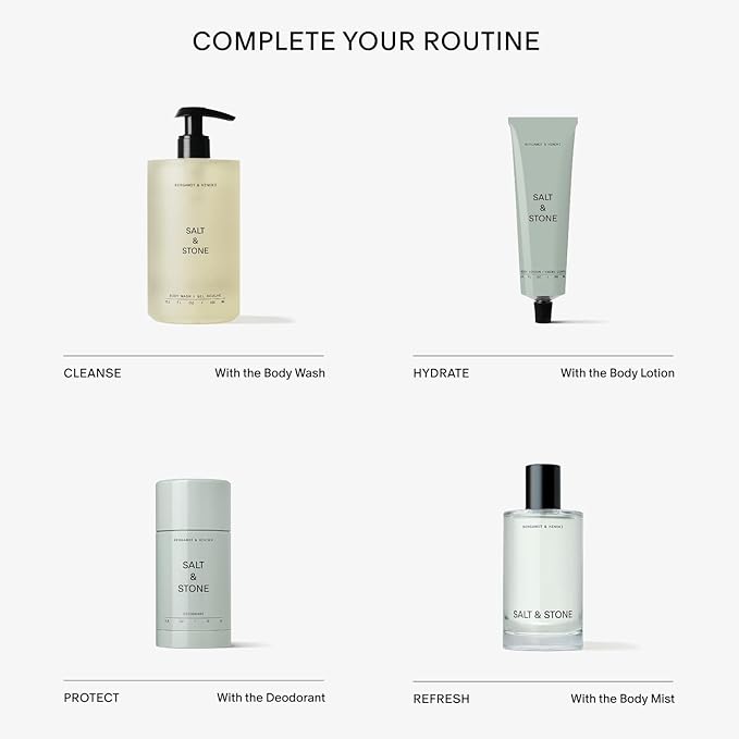 Salt & Stone Body Lotion for Women & Men | Hydrates, Nourishes & Softens Skin | Restores Dry Skin | Fast-Absorbing | Cruelty-Free & Vegan (100 ml) (Bergamot & Hinoki)-GlimoraGlow