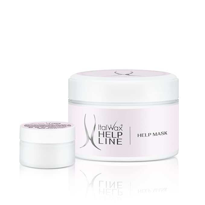 Italwax Help Line Help Mask 8.45oz (250g) – Leave-In Soothing Mask with Tea Tree Oil and Calamine – Calms and Protects Sensitive Skin After Waxing – For Professional and Home Use-GlimoraGlow