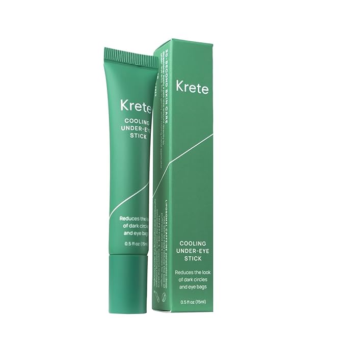 KRETE Cooling Under-Eye Stick with Liposomal Caffeine and Tripeptide-5 - Helps with Dark Circles and Puffiness, Vegan & Cruelty-Free, 15ml-GlimoraGlow