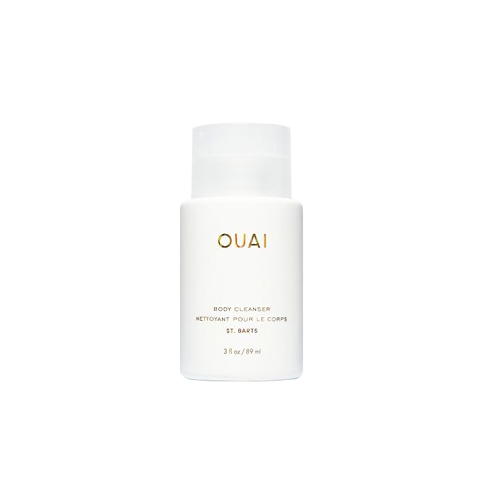 OUAI Body Cleanser, St. Barts Travel Size - Foaming Body Wash with Jojoba Oil & Rosehip Oil to Hydrate, Balance & Soften Skin - Paraben, Phthalate & Sulfate Free Skin Care Products (3 fl oz)-GlimoraGlow