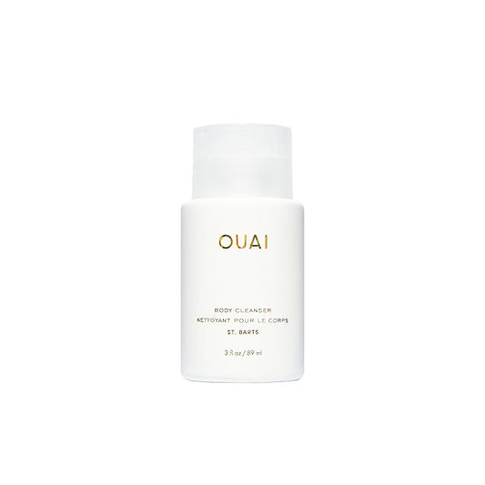 OUAI Body Cleanser, St. Barts Travel Size - Foaming Body Wash with Jojoba Oil & Rosehip Oil to Hydrate, Balance & Soften Skin - Paraben, Phthalate & Sulfate Free Skin Care Products (3 fl oz)-GlimoraGlow