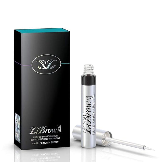 LiBrow® Purified Eyebrow Physician-Formulated Serum XL for Fuller & Thicker Looking Eyebrows | Natural Eyebrow Enhancer Safe for Sensitive Skin | 6-Month Supply (6ml)-GlimoraGlow