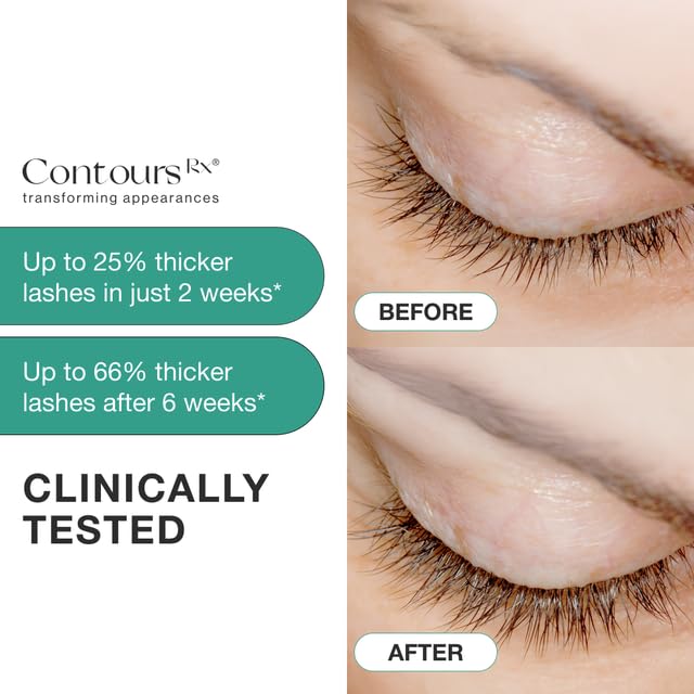 Contours Rx Botanical Lash & Brow Enhancing Serum – Organic, Drug-Free Growth Formula with Peptides & Botanicals – Strengthens, Hydrates & Nourishes – 5ml-GlimoraGlow