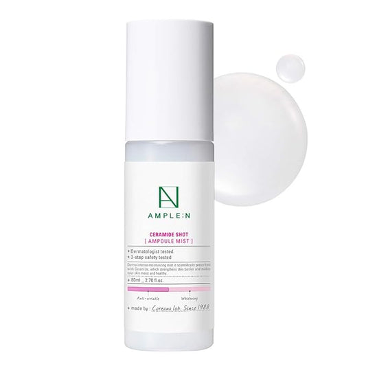 CORÉANA AMPLE:N Ceramide Shot Ampoule Mist - Hydrating Face Spray to Strengthen Skin Barrier – Moisturizing and Skin Repairing Face Ampoule Mist to Restore Vitality, 2.7 fl.oz.-GlimoraGlow