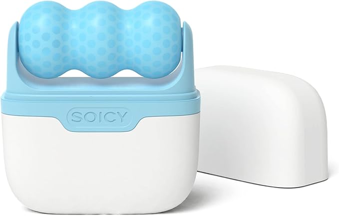 Ice Roller for Face ，Ice Face Roller Cold Therapy Tools, Cold Facial Ice Roller Massager for Eye Puffiness, Migraine, TMJ Pain Relief & Minor Injury, Skin Care Products (Blue)-GlimoraGlow
