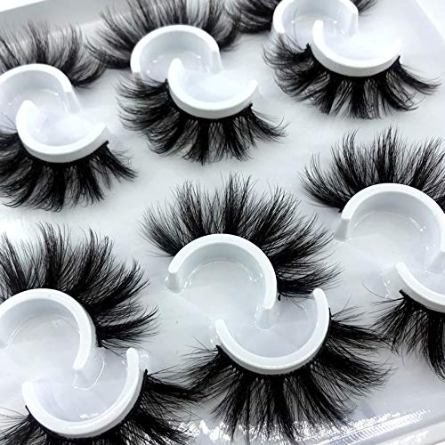 HBZGTLAD 6 Pairs Fluffy False Eyelashes Natural Faux Mink Strip 3D Lashes Pack (MDF-12)-GlimoraGlow