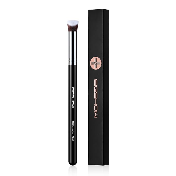 EIGSHOW Angled Concealer Brush Under Eye for Covering Sun Spots Acne Blemishes Concealing Contouring Setting with Liquid Cream (E861)-GlimoraGlow