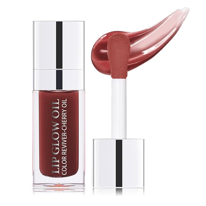 Hydrating Lip Glow Oil Moisturizing Plumping Lip Tint Lip Gloss Transparent Lip Balm Long Lasting Nourishing Repairing Lightening Lip Lines (020# MAHOGANY)-GlimoraGlow