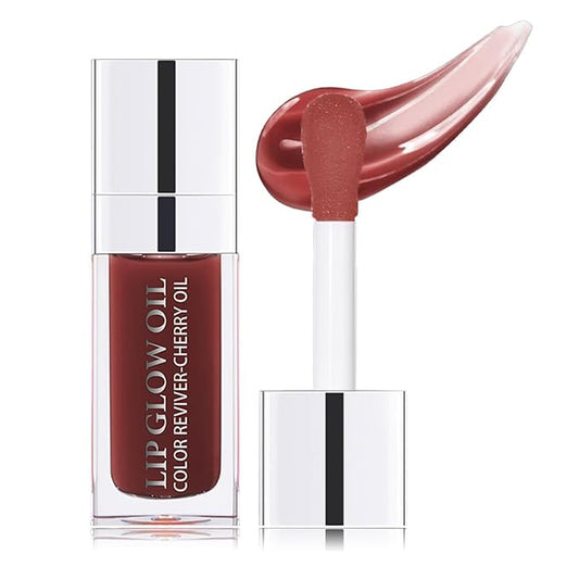 Hydrating Lip Glow Oil Moisturizing Plumping Lip Tint Lip Gloss Transparent Lip Balm Long Lasting Nourishing Repairing Lightening Lip Lines (020# MAHOGANY)-GlimoraGlow