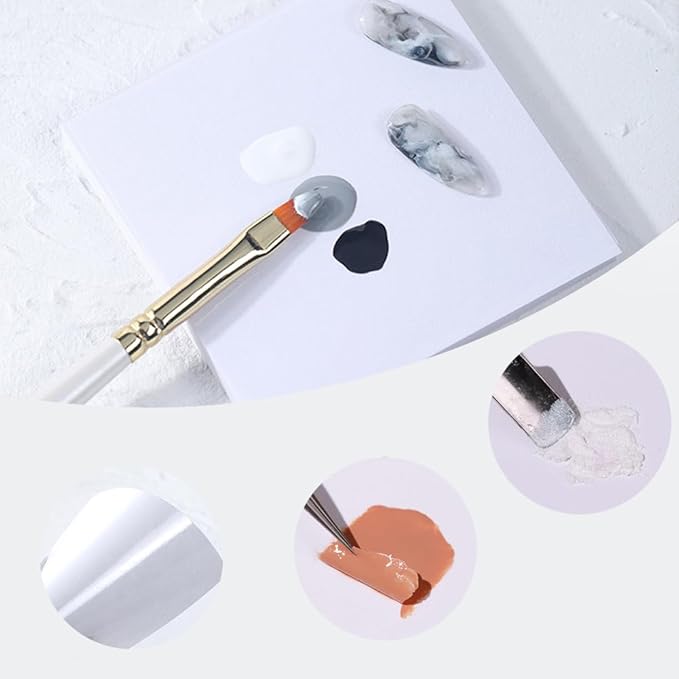 100Pcs Nail Art Polish Palette Paper Disposable Makeup Nail Gel Mixing Palette Papers Portable Waterproof Resin Nail Art Drawing Palette Tool Nail Supplies Home Salon-GlimoraGlow