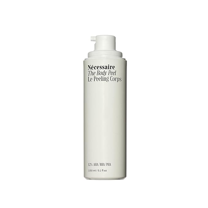 Nécessaire The Body Peel. Resurfacing Serum for KP, Ingrowns, Strawberry Skin and Discoloration. 10% AHA, 1% BHA, 1% PHA, Peeling Peptide. Dermatologist-Tested. Hypoallergenic. Non-Comedogenic. 150ml-GlimoraGlow
