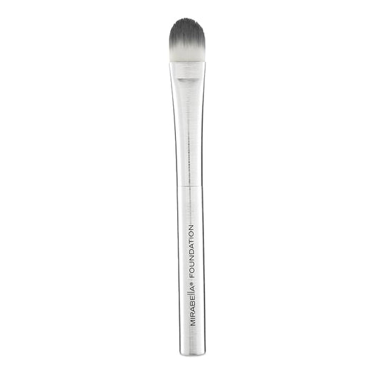 Mirabella Brushed Aluminum Professional Makeup Brush - Foundation Brush-GlimoraGlow