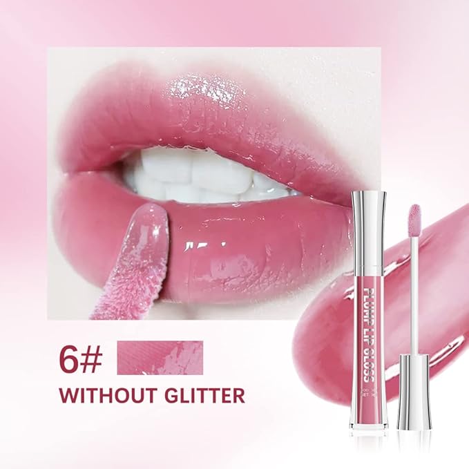 ibcccndc Lip Plumper gloss,Natural Lip Plumper,High Shine Lip Plumper,Lip Enhancer for Fuller,Sexy Lip Gloss,Shiny Lip Gloss For Girls and Women (6)-GlimoraGlow