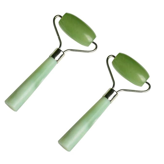 2 Pack Anti-Aging Anti Wrinkle Jade Roller Massager Face Neck Slimming Lymphatic Drainage SPA Tool-GlimoraGlow