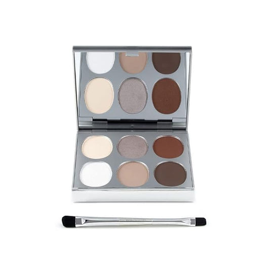 Jerome Alexander New Again Eyeshadow Palette & Brush, 6 Buildable & Blendable Micronized Powder Shades (Bright Definition)-GlimoraGlow