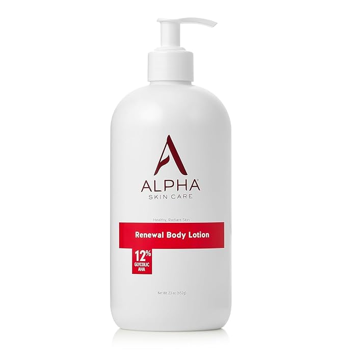 Alpha Skin Care Revitalizing Body Lotion, 12% Glycolic AHA, Simple & Effective Daily Moisturizer Hydroxy Acid, Hydrates & Exfoliates for Soft, Smooth Skin, Anti-Aging, 23 Oz-GlimoraGlow