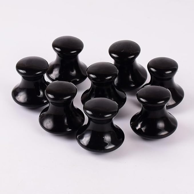 1 Pc Mushroom Jade Gua Sha Facial Tools, Jade Roller Guasha Massage Black Jade Stone Mushroom Shaped Face Lift Remove Wrinkles Massager for Women Spa, Gua Sha Massage Knobs for Body Relaxing-GlimoraGlow