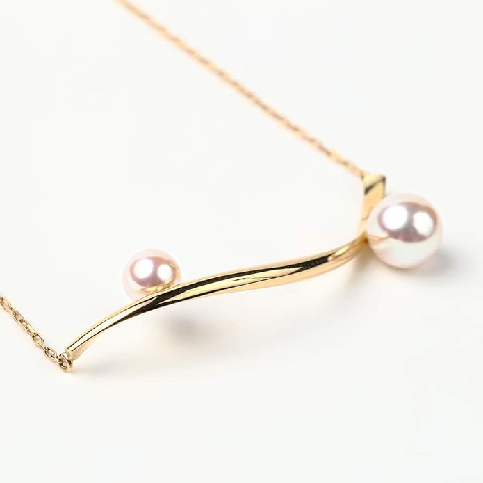 Japanese 4.5-6.0mm Akoya Cultured Pearl Pendant Necklace for Women with 18K Yellow Gold | Stylish Design Excellent Gift | Pearl Necklace-GlimoraGlow