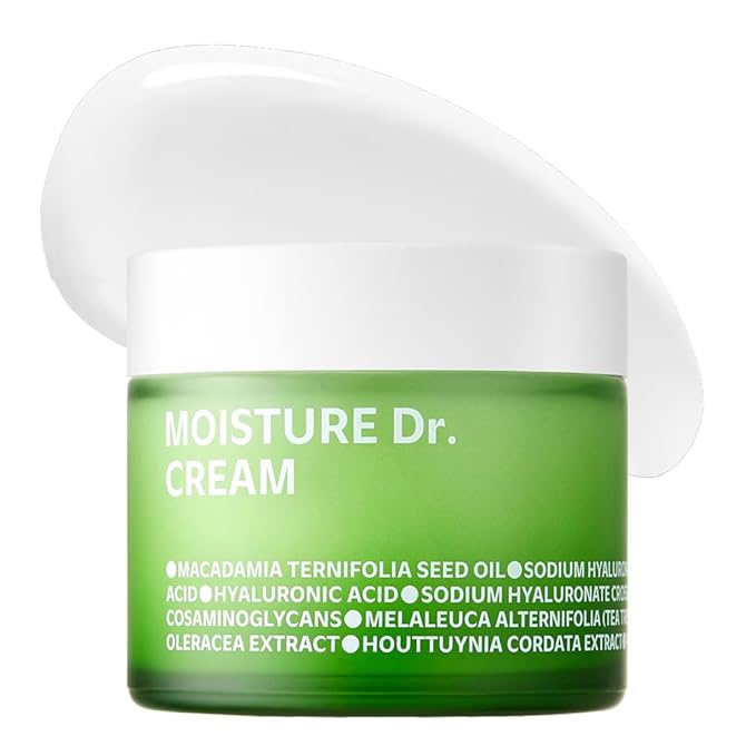 ISOI Moisture Dr. Soothing Cream, Deep Hydration & Barrier Support with Hyaluronic Acid, Lightweight Moisturizer for Sensitive Types, Korean Skin Care (2.37 fl.oz, 70ml)-GlimoraGlow