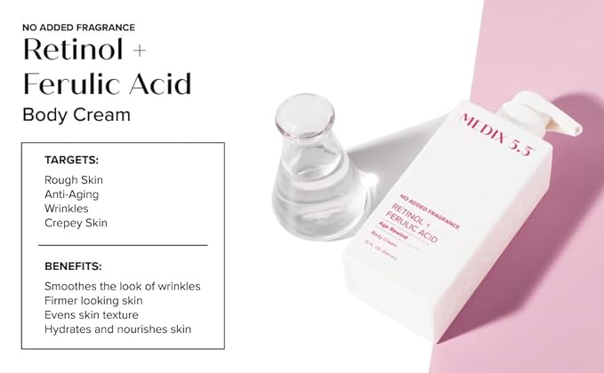 MEDIX Fragrance Free Retinol Body Lotion Crepey Skin Care Treatment | Firming Body & Face Moisturizer | Anti Aging Retinol Cream For Face Targets Loose Crepe Skin, Wrinkles, & Fine Lines, 15 Fl Oz-GlimoraGlow