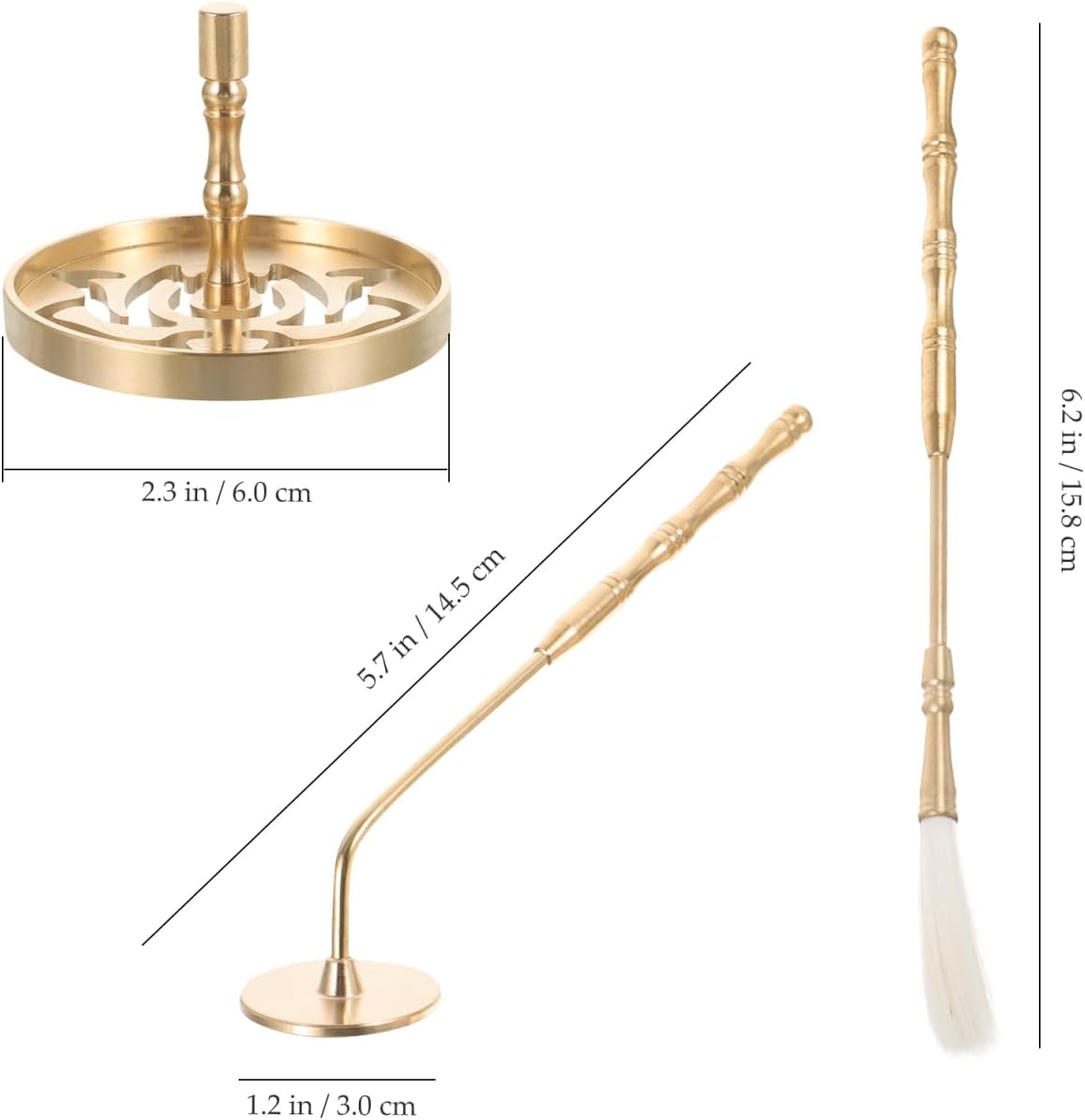 Incense Burner Kit 5pcs - Incense Cone Molds, Press, Shovel, Brush - Brass Chinese Incense Burner Kit Incense Making Kit for Yoga Meditation DIY Home Fragrance-GlimoraGlow